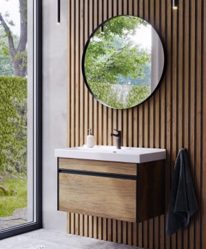 Тумба Aqwella Urban Дуб балтийский 100 с раковиной Фостер 100, (URB0110DB)