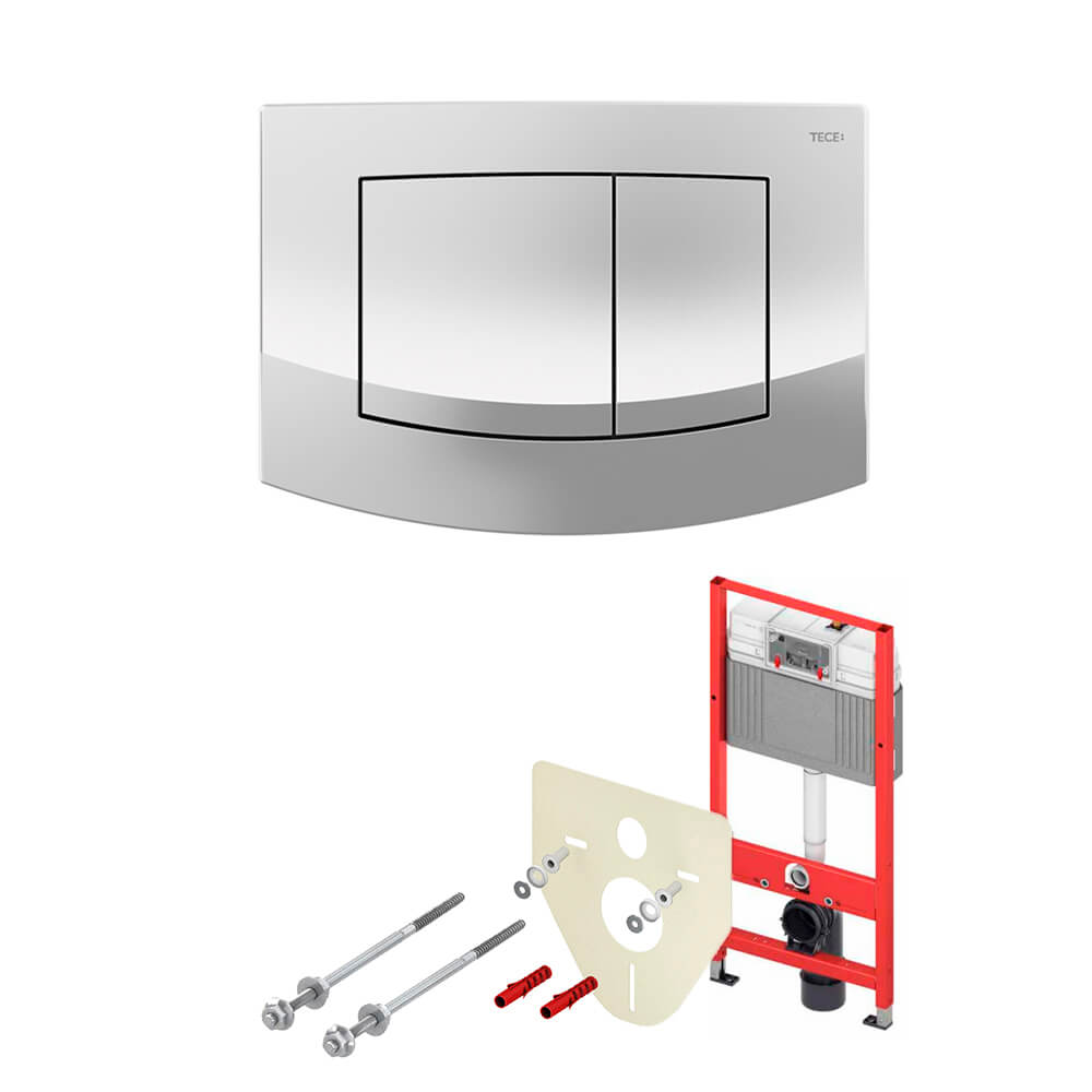 TECE Комплект TECEbase 2.0 для установки подвесного унитаза с панелью смыва ТЕСЕambia Хром глянцевый 9400405, K447226