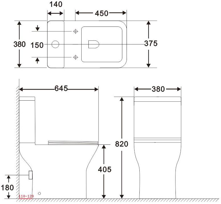 Чаша напольного унитаза Aquanet Rimless Cube 2-C CL-12288