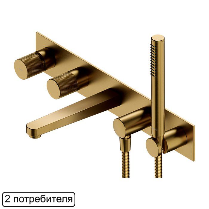 Смеситель для ванны скрытого монтажа OMNIRES CONTOUR CT8037/1GLB (брашированное золото)