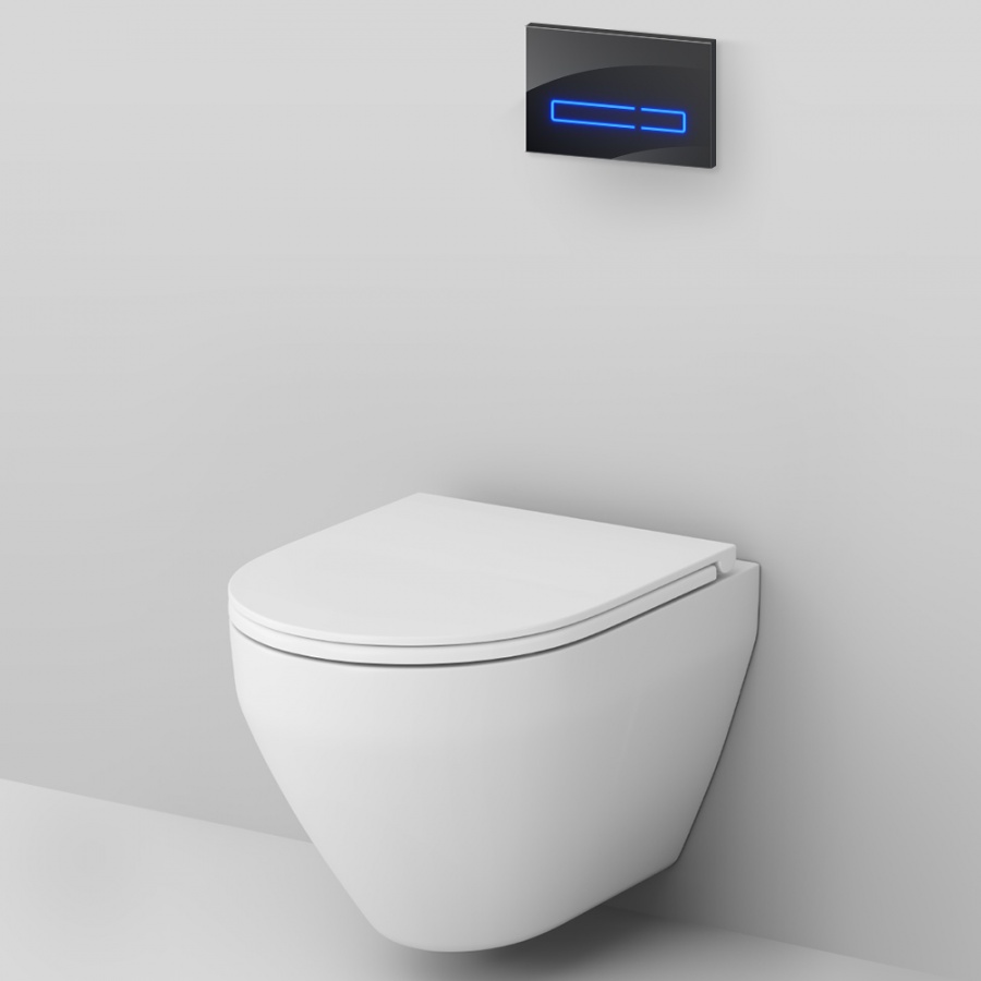 Инстлляция с клавишей Touchless Pro стекло, чёрн с подв унит Spirit V2.0 FlashClean с сид м/л, IS450A38.701700