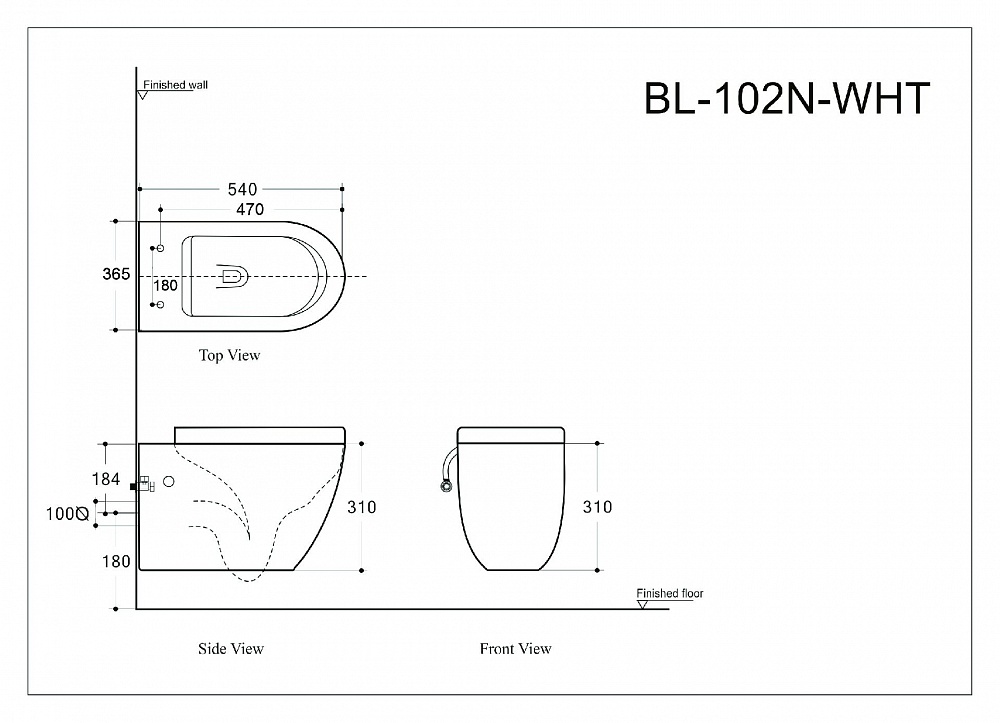 Унитаз подвесной Aquanet Rimless Cetus-W BL-102N-WHT