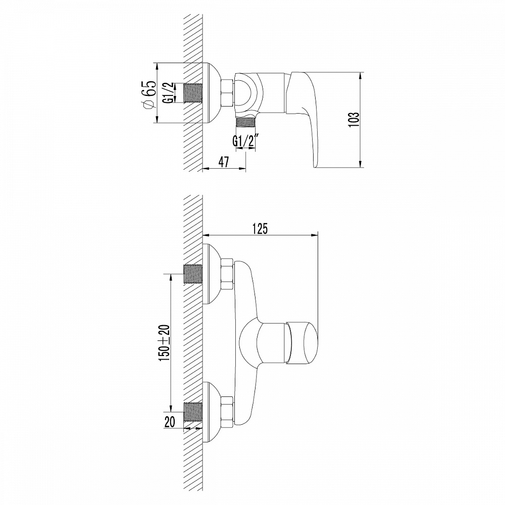 Смеситель Lemark Pramen LM3303C для душа