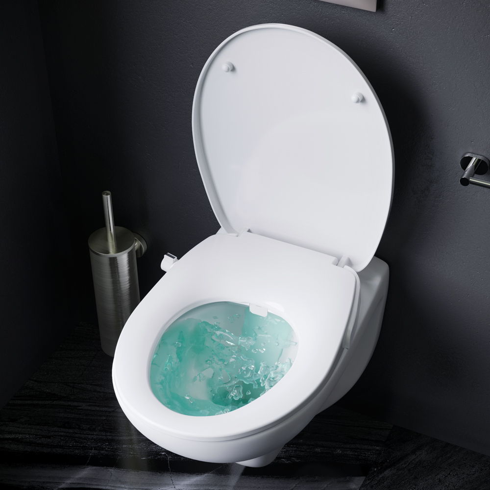 Унитаз подвесной безободковый, с механической крышкой-биде Clean Care CCM741700 Sense AM.PM