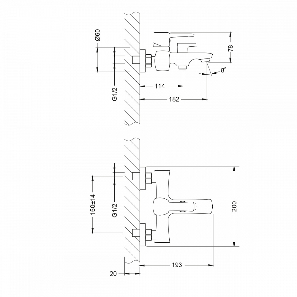 Смеситель Lemark Evitta LM0514C для ванны