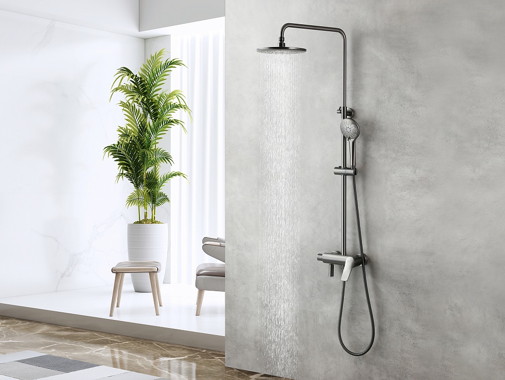 Смеситель Lemark Bronx LM3762GM для душа с регулируемой высотой штанги