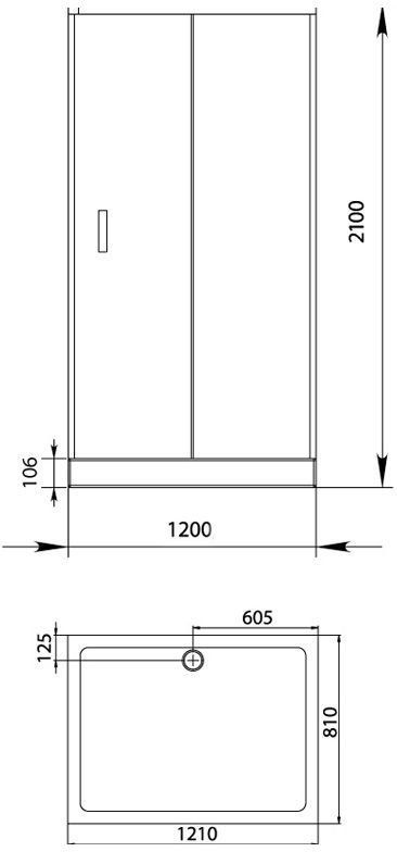 Боковая стенка Aquanet Alfa NAA1131 1600х800, прозрачное стекло, NAA1131 1600800