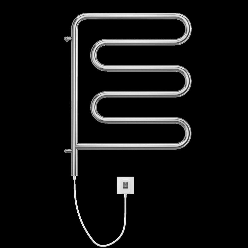 Полотенцесушитель электрический из нержавеющей стали Электро 25 Ш-обр 450х570 поворотный, 4620768883958