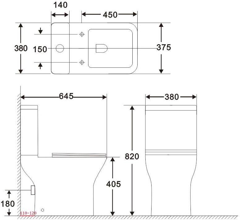 Сливной бачок Aquanet Cube 2-C-1 CL-12288-1