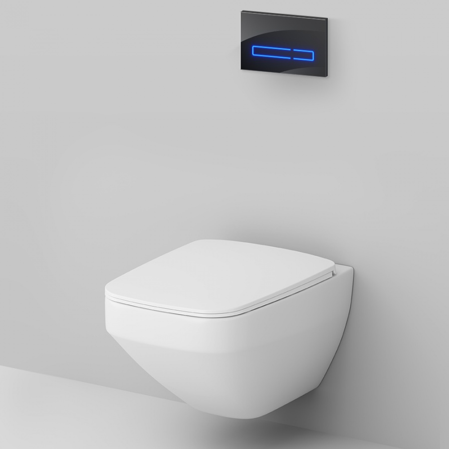Инстлляция с клавишей Touchless Pro стекло, чёр с подв унит Inspire V2.0 FlashClean с сид м/л, IS450A38.50A1700