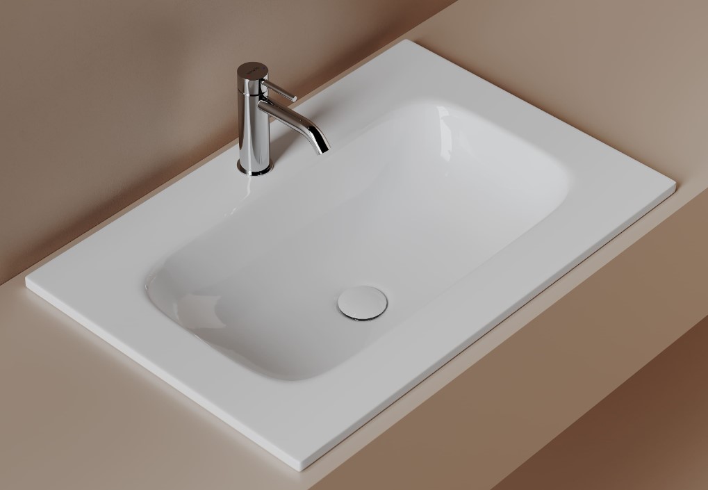 Раковина накладная мебельная CERAMICANOVA Грация (Grace) 710x457x137 с отв. под смеситель, белая CN7031, CN7031