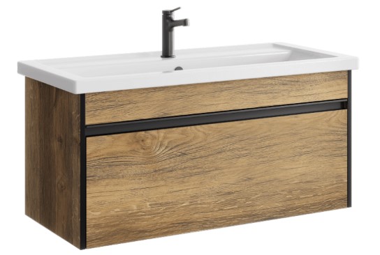 Тумба Aqwella Urban Дуб балтийский 100 с раковиной Фостер 100, (URB0110DB)