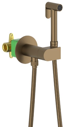Смеситель встроенный с гигиеническим душем Caisa 9137/15SM Бронза шлифованная, 9137/15SM