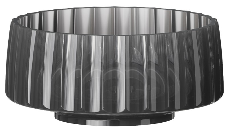 Раковина круглая рифленая, полиэфирная GLOW цвет TRANSPARENT GREY 810-RIB-G-GR, 810-RIB-G-GR