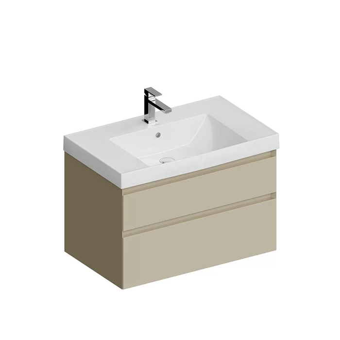 Kerama Marazzi Cubo Тумба подвесная 80см, с раковиной с ящиками, цвет: лимо матовая, CUB.80.2\LIM